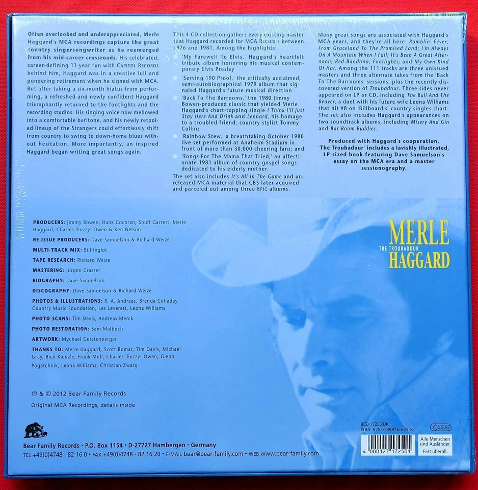 MERLE HAGGARD ‎– The Troubadour  -DELUXE BOX SET - 4 x CD - Bild 2 von 2