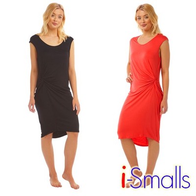 i-Smalls Solid Knot Front Jersey Long Beach Dress (8 - 24)