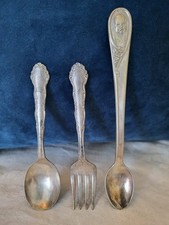 Vintage Oneida Rogers baby child fork  spoon plus Winthrop Gerber baby spoon