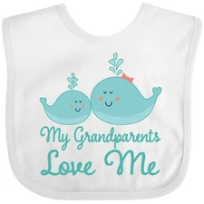 Inktastic My Grandparents Love Me Childs Baby Bib Boys Girls Grandkids Clothes