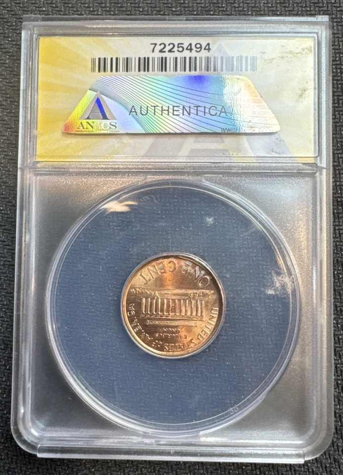 2000 Lincoln Memorial 1c Cent Mint Error Partial Collar Indent ANACS MS64 Red - Image 3 of 4