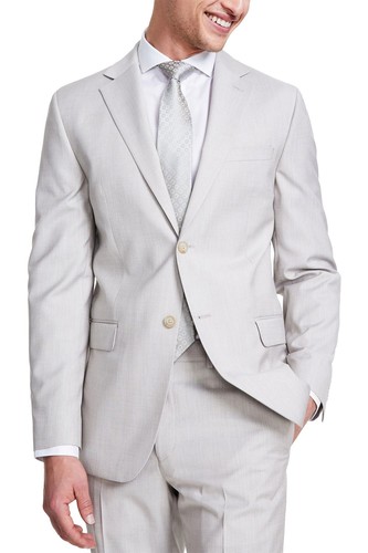 DKNY Mens Modern-Fit High Performance Neat Suit Jacket 36 Regular Natural - NWT