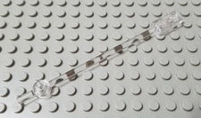 LEGO Translucent Clear Bar 12L with 1x2 Plate End Minifigure Stick
