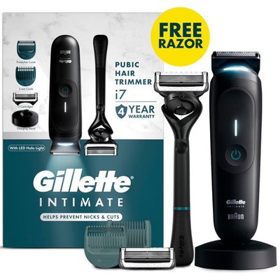 Gillette i7 Intimate Men's Hair Trimmer Premium Grooming Kit w