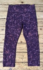 Athleta Women s Size M Burgundy Ultimate Stadh Pocket Splat Capri EUC