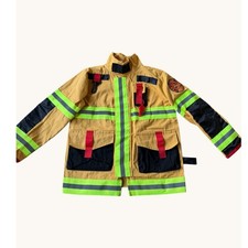 Kids Fire Dept Costume Jacket Firefighter Dress Up Size 7-8 GUC
