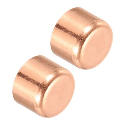2 Pcs 1 Inch ID Copper Pipe Fitting End Cap Sweat Plug Solder Connection