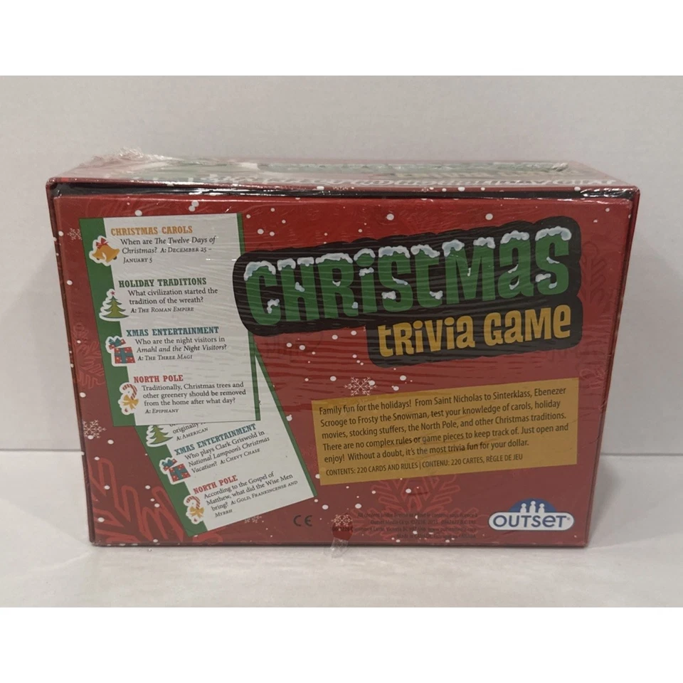 Christmas Trivia Game Holiday Fun Game Night Ages 12 and up OUTSET - Image 2 of 2