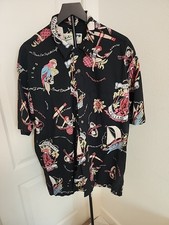 Vintage Koko Island Hawaiian Shirt Mens XL Jimmy Buffett Volcano AOP USA Made