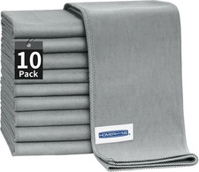 Microfiber Cleaning Cloth - 10 Pack Glasses Cleaning Cloth, 16" x 14" Window Cle