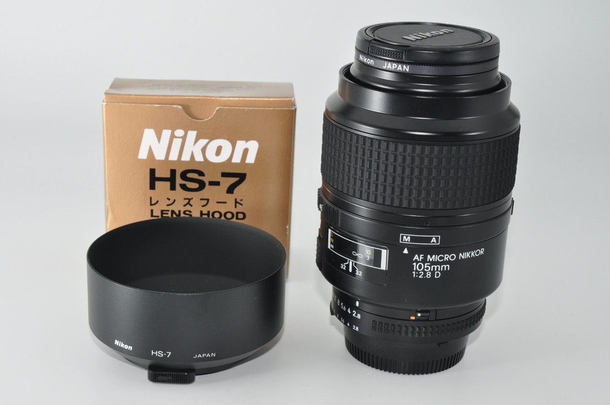 Top Mint Nikon AF Micro Nikkor 105mm f2.8D Lens with Hood HS-7