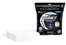 Skunky No Rinse Bathing Wipes, Cleans Without a Shower, Fast Easy, 25 Count