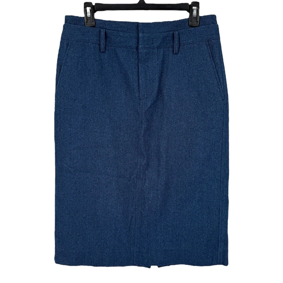 Saia lápis jeans Vince cintura dupla azul tamanho 8  - Imagem 2 de 4