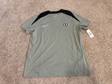 New Nike Women Gray/Green Chelsea Jersey Top  Activewear Soccer Top Shirt XL