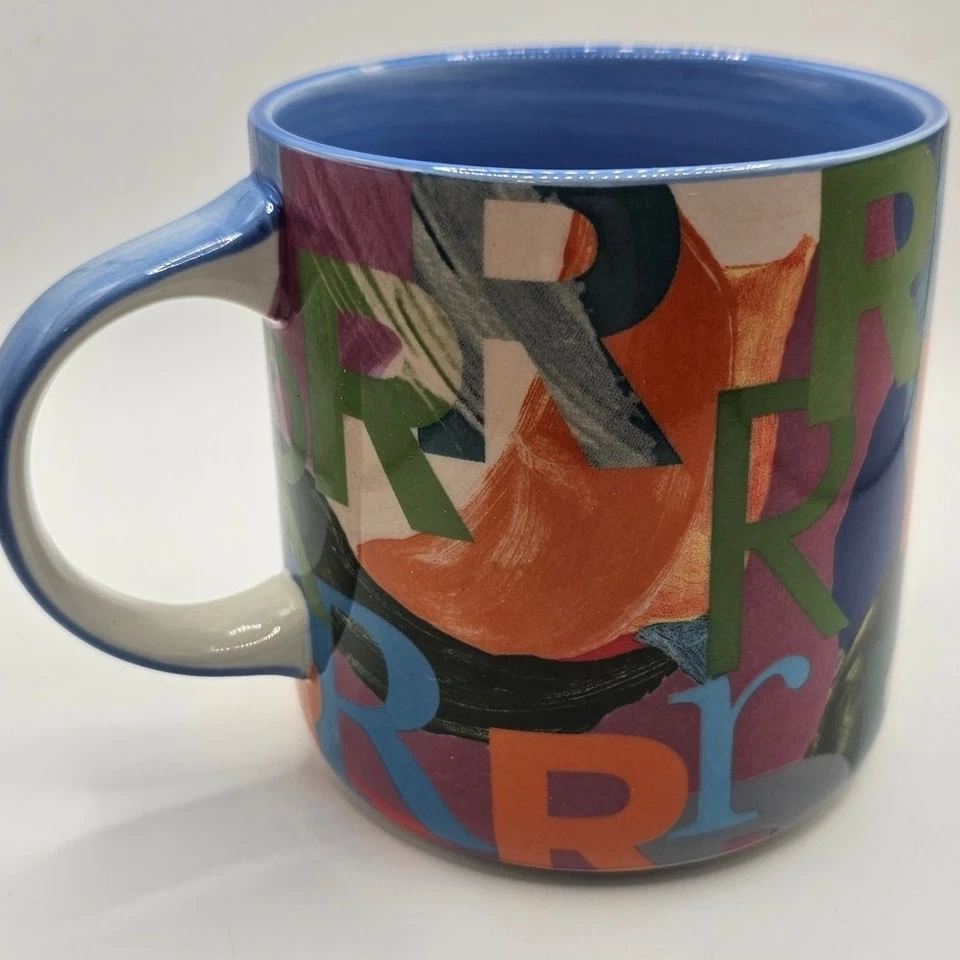 Taza de cerámica colorida Anthropologie Monogram R Foto 2 de 4