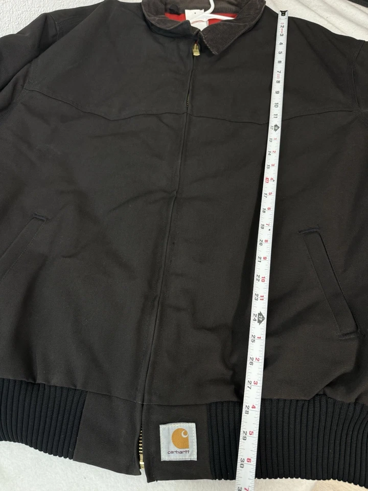 Chaqueta Bomber Santa Fe Vintage Negra Carhartt J13 Roja Forrada Años 90’s 5X-Grande Foto 2 de 4