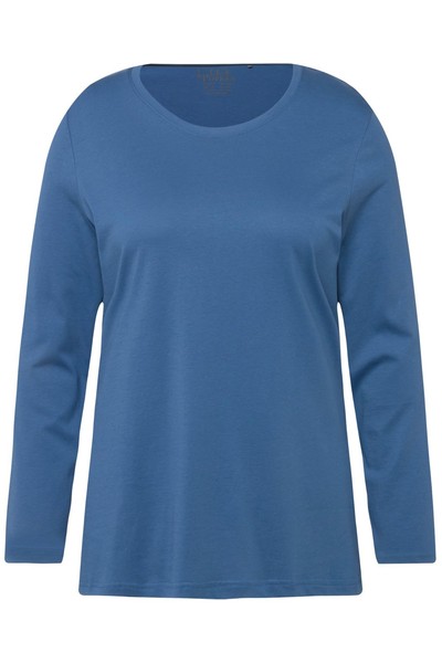 Ulla Popken Damen Sweatshirt Stehkragen Raglan RippbüNdchen Blau Gr. 46-64-image