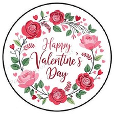 HAPPY VALENTINES DAY WREATH ENVELOPE SEALS LABELS STICKERS PARTY FAVORS