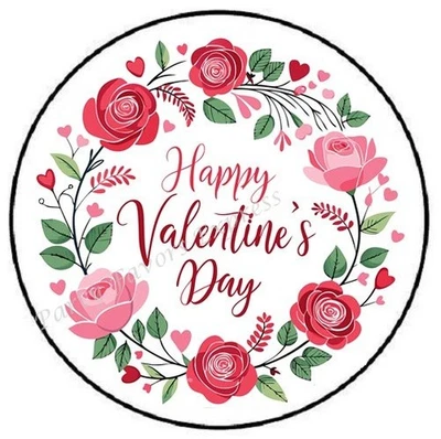 PARTY FAVORS EXPRESS HAPPY VALENTINES DAY WREATH ENVELOPE SEALS LABELS STICKERS PARTY FAVORS