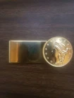 Replica Of A 1854 Liberty Coin Money Clip Gold Tone