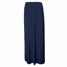 Womens Ladies Celeb Fold Over Waist Full Length Jersey Gypsy Maxi Skirt 8-26