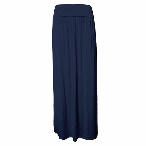 Womens Ladies Celeb Fold Over Waist Full Length Jersey Gypsy Maxi Skirt 8-26 - Picture 13 of 22