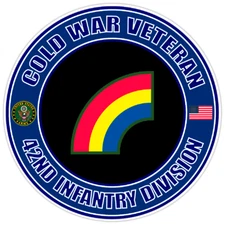 Cold War Veteran 42nd Infantry Division Bumper Sticker Military Vinyl Decal 5"