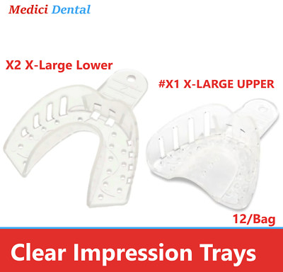 Dental X-Large Upper & Lower Tray VPS Impression Trays, #1 - XL, #2 - XL,  12/Bg
