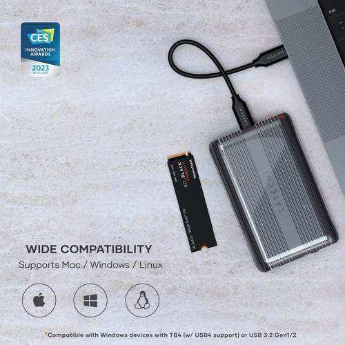 M.2 NVMe SSD Pro Enclosure - Support USB4 40 GB/S Jusqu’À 16Tb Boîtier en Alu... - Afbeelding 3 van 6