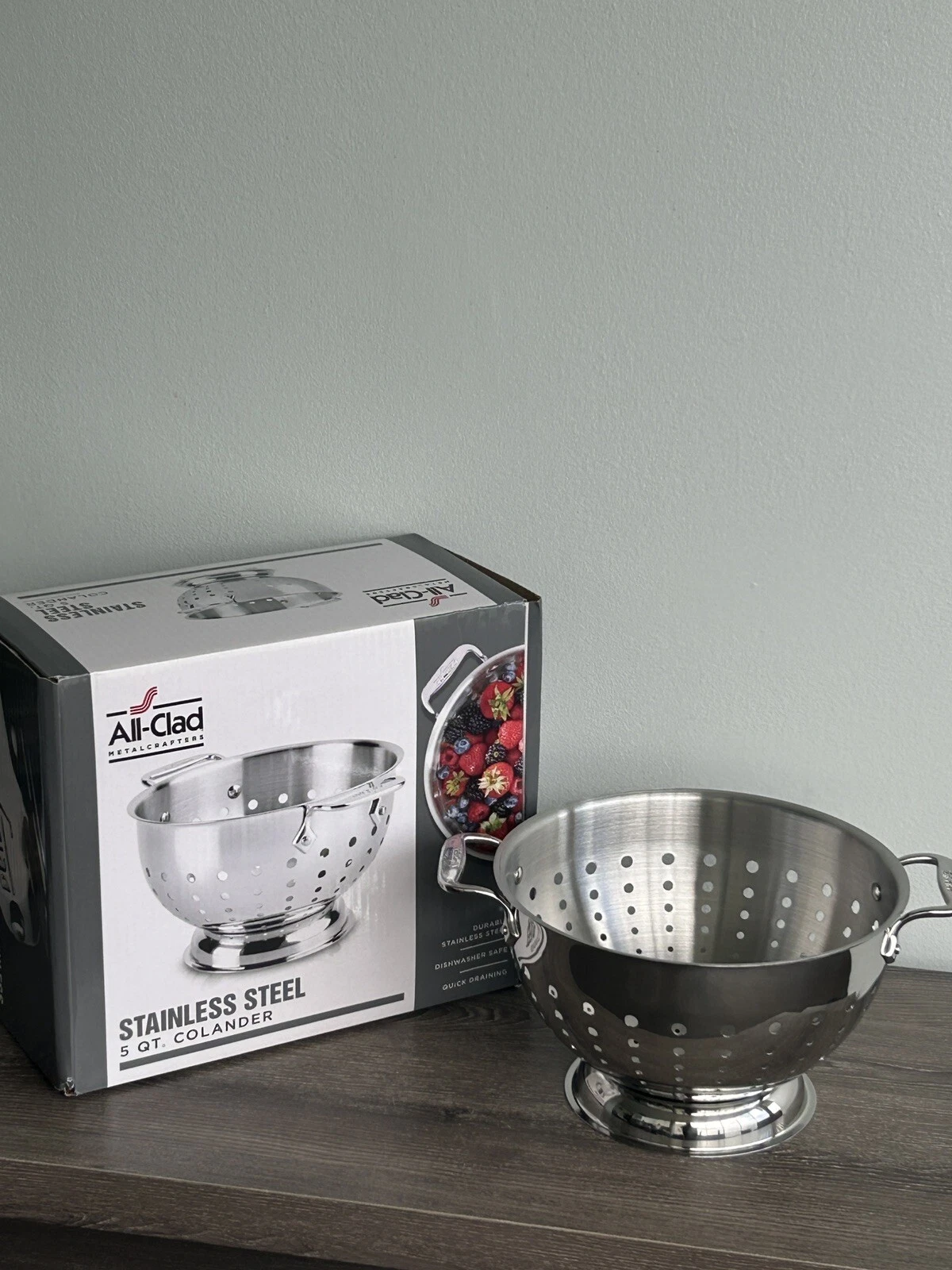 ALL-CLAD Stainless Steel 5 Quart Colander NEW!