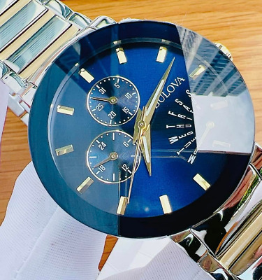 Bulova Modern Futuro Blue Dial Dual Tone Stainless Steel
