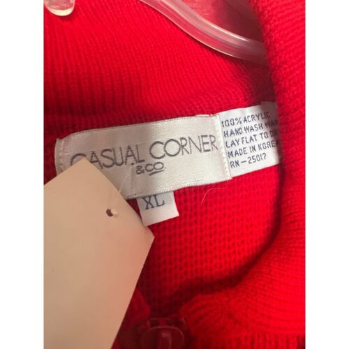 Casual Corner & Co. Neu mit Etikett rot Strick Reißverschluss Cardigan Jacke Vintage XL - Bild 3 von 6