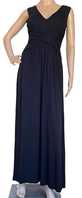 Three-dots Maxi Dress Size Large Black Sleeveless Viscose Blend