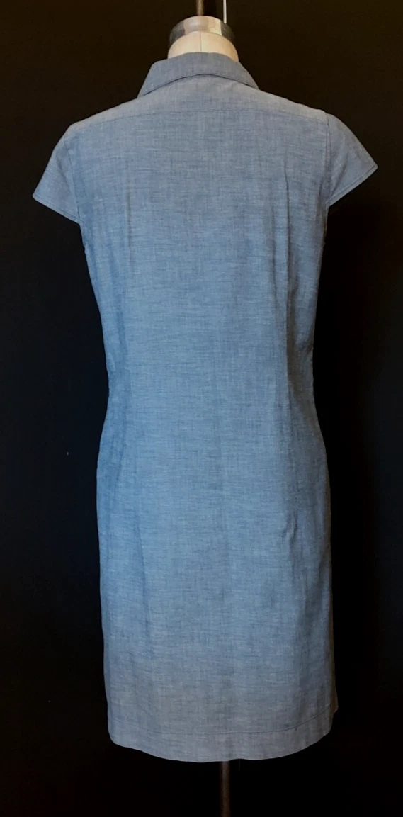 ABITO CAMICIA DENIM 100% COTONE "TORY BURCH" Pullover chiusura a scatto maniche ad aletta