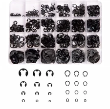 E-Clip Assortment Set Heat Treated,High Carbon Circlip Kit 324 PCS 24 SAE Sizes