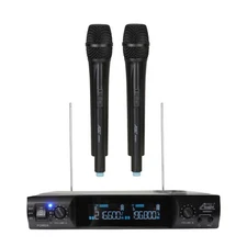 Audio2000'S AWM6951 2-Channel Battery-Powered Handheld Wireless Microphones -N,O