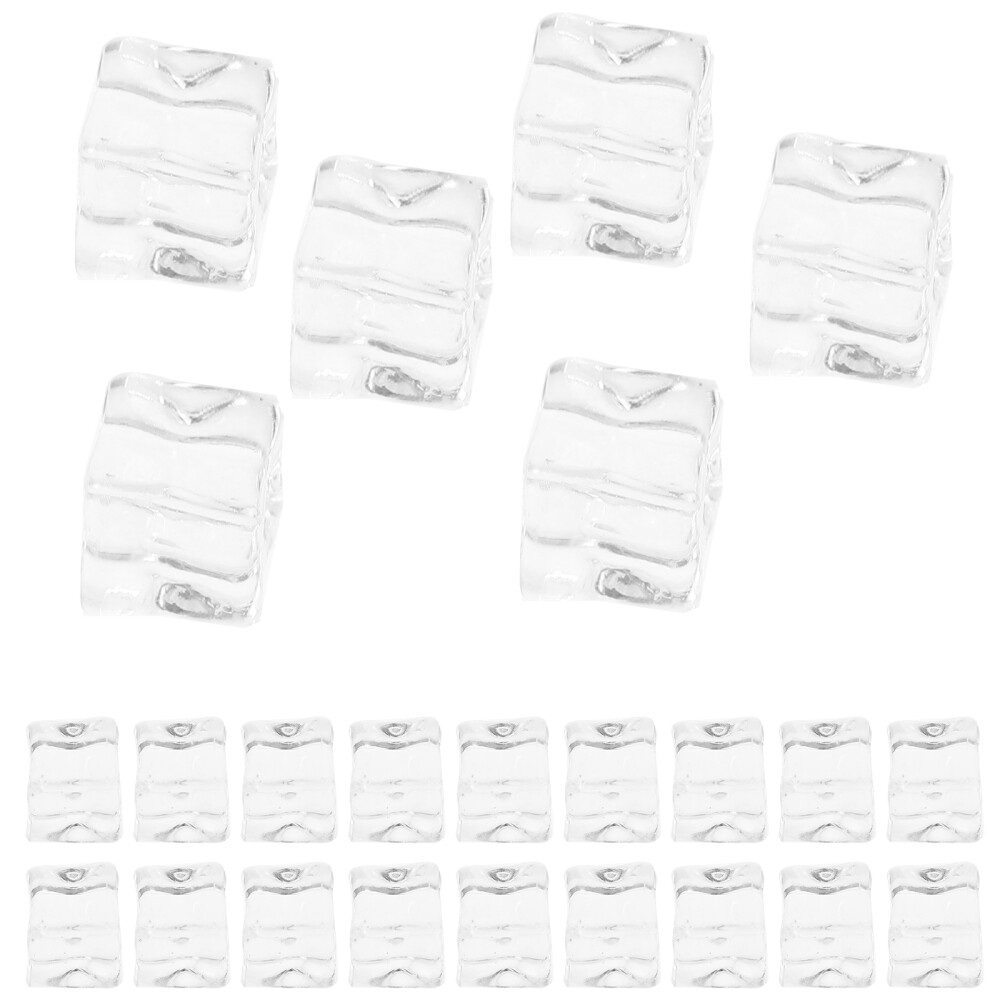 50 Pcs Strong Ice Cubes Ice Machine Ice Bucket Plastic Ice Cubes Simulated Ice