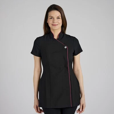 PROLUXE Salon Tunic Contrast Trim- Beauty Hairdressing Spa Massage Therapist Healthcare