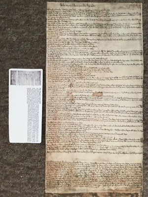 1215 DIE MAGNA CARTA REPRODUKTION MIT DER ÜBERSETZUNG AUF DER RÜCKSEITE **SIEHE FOTOS*