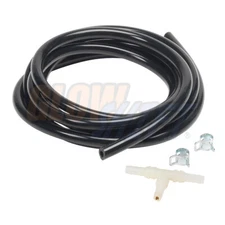 GlowShift Replacement 18' Black Silicone Boost/Vacuum Gauge Hose Kit w T-Fitting