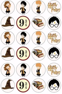 24 X Harry Potter Cupcake Toppers Hogwarts Edible