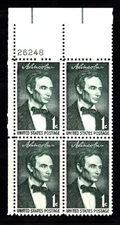USA SC# 1113 ABRAHAM LINCOLN 1c. UL PL# 26248 MNH