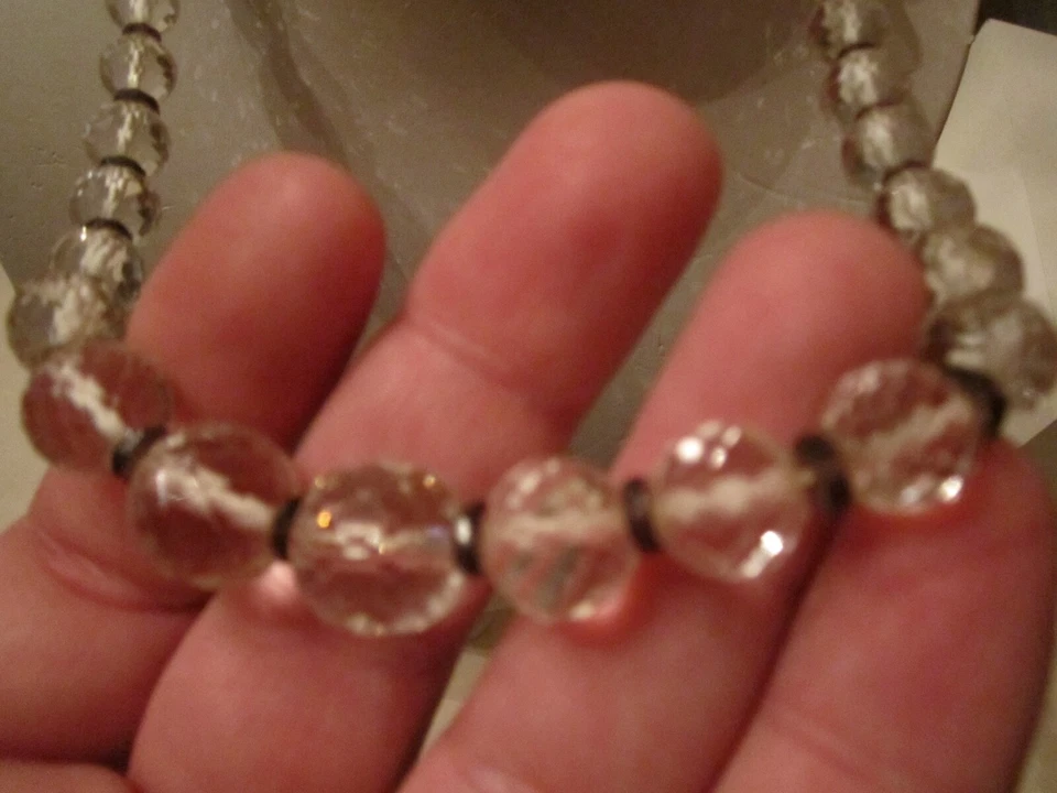 白色蓝宝石面串珠项链 57 克 18 英寸带 10K 金扣 - OFC-14 — 第 2/4 张图片