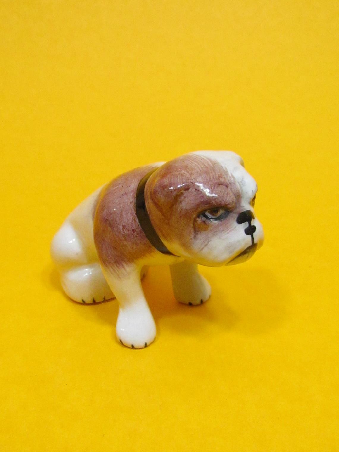 Vintage 2” Manor Collectibles porcelain BULL DOG Figurine Staffordshire  England