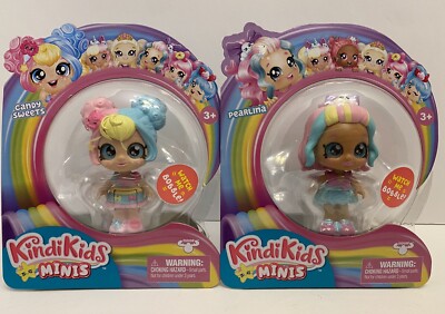 NEW ~ Kindi Kids Minis Dolls Lot of 2 ~ Pearlina & Candy Sweets New Bobbleheads