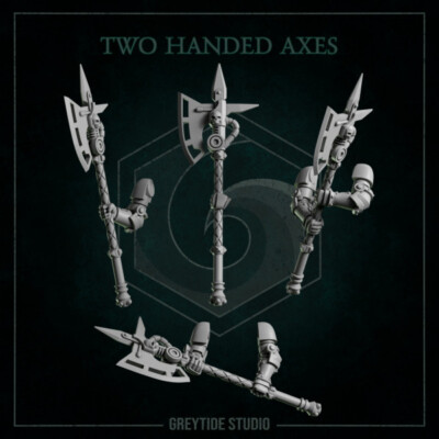 3D Printing Set Of 5 Two-Handed Axes