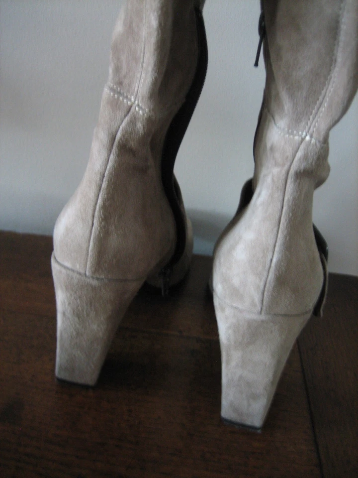 Bottes Cuissardes Fru.it en daim gris clair P: 39 - Photo 4/4