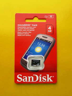 NEU: SanDisk 4GB microSD micro SD SDHC microSDHC SDSDQ-4096 | SDSDQM-004G-B35