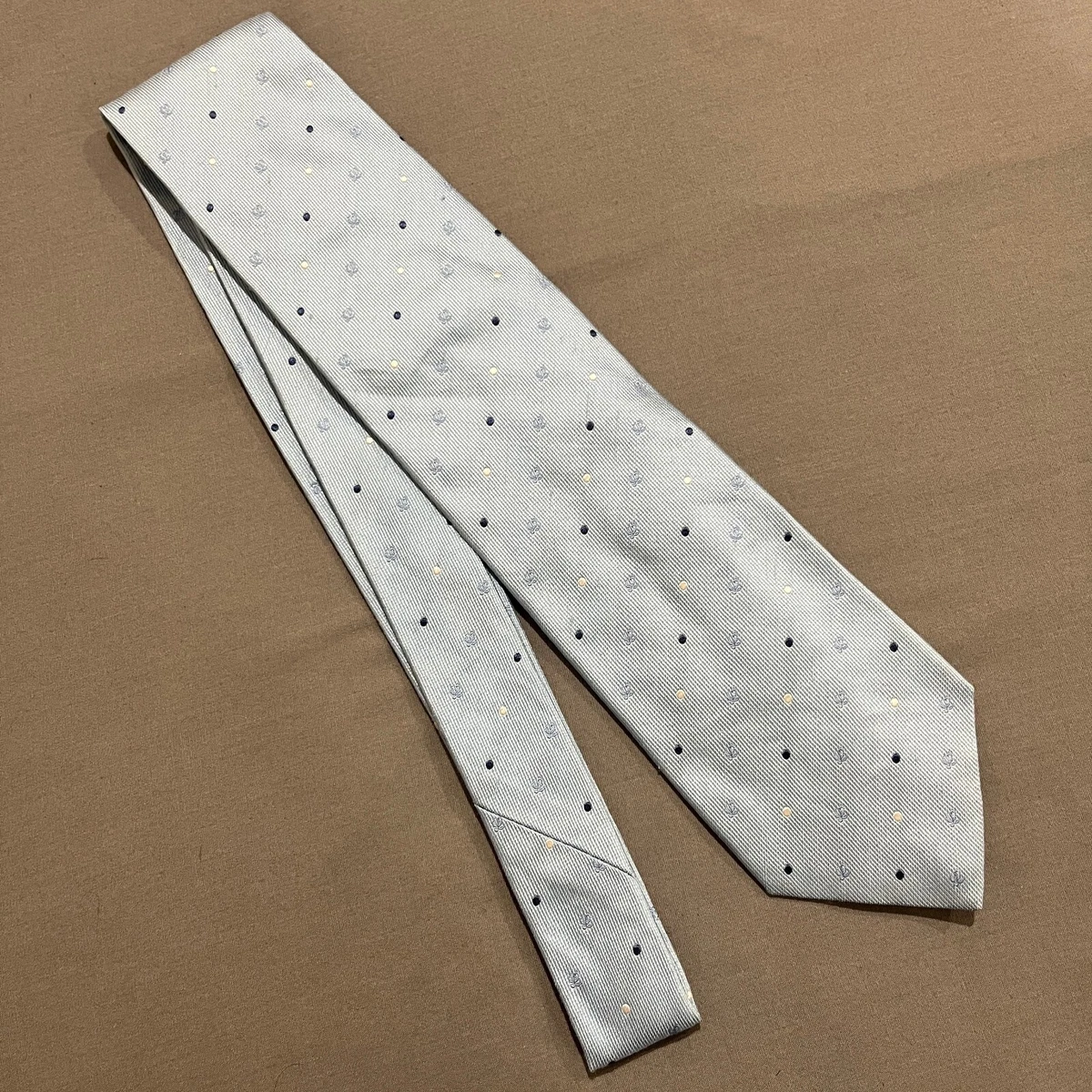 Loewe 100% Silk Men Loewe Madrid 1846 White Silver Dot / Logo Silk Tie 👔 main image 0