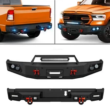 W/ Sensor Holes Front /Rear Bumper For 2019-2024 Dodge Ram 1500 (Not For Classic